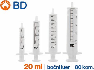 DVODIJELNA ŠPRICA, 20 ml, bočni luer, BD Discardit™ II