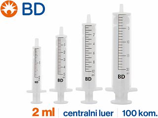 DVODIJELNA ŠPRICA, 2 ml, centralni luer, BD Discardit™ II