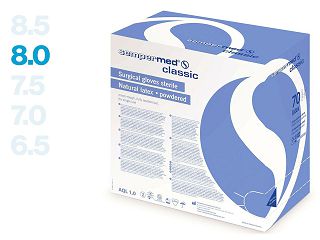 RUKAVICE KIRURŠKE CLASSIC 8.0, sterilne, s puderom, 70 pari,  Sempermed®