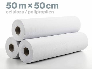 ZAŠTITA ZA PREGLEDNI LEŽAJ (CELULOZA/ POLIPROPILEN) U ROLI, 50m × 50cm – BIJELA