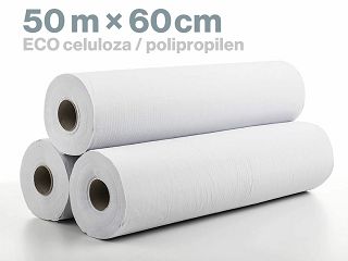 ZAŠTITA ZA PREGLEDNI LEŽAJ (CELULOZA/ POLIPROPILEN) U ROLI, EKO,  50m × 60cm – BIJELA