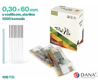 IGLE ZA AKUPUNKTURU DANA 0.30 × 60 mm, 1000 kom., čelične s vodilicom