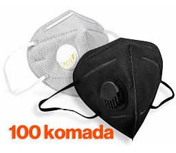 MASKA ZAŠTITNA FFP2 S VENTILOM- 100 kom, za odrasle