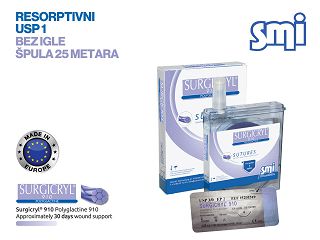 RESORPTIVNI KIRURŠKI KONAC, SURGICRYL 910, USP 1,špula 25 metara