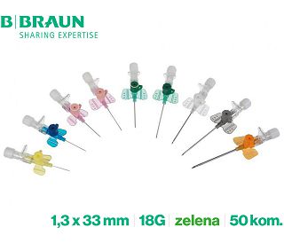 KANILE VASOFIX CERTO 18G 1,3 x 33 mm - zelene, 50 kom., B. BRAUN