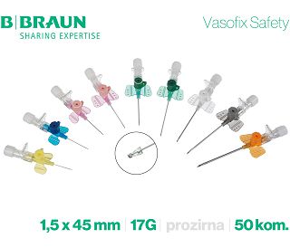 KANILE VASOFIX SAFETY PUR 17G 1,5 x 45 mm - bijele, 50 kom., B. BRAUN