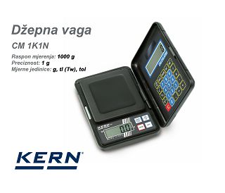 KERN PRIJENOSNA PRECIZNA VAGA CM 1K1N, 1000 g / 1 g