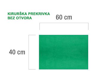 KIRURŠKA PREKRIVKA BEZ OTVORA, 40 x 60 cm, zelena