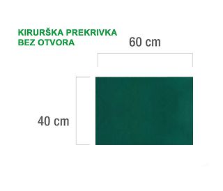 KIRURŠKA PREKRIVKA BEZ OTVORA, VIŠEKRATNA, 40 × 60 cm, zelena