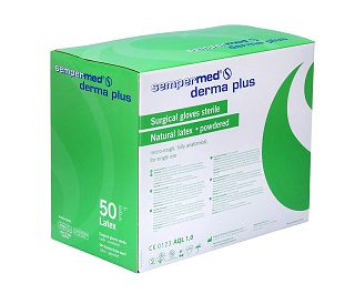 KIRURŠKE RUKAVICE SEMPERMED DERMA PLUS, s puderom, vel. 8,5, a 50 pari