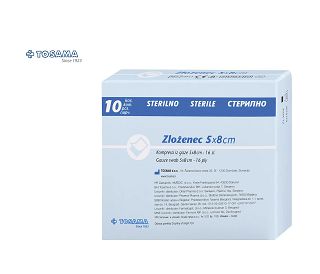 KOMPRESE STERILNE 5 cm x 8 cm, 16 sl., 10 kom. (TOSAMA)