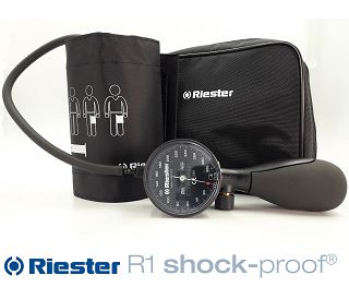RIESTER R1 SHOCK-PROOF TLAKOMJER SA SREDNJOM MANŽETOM, crna skala, RI 1250-150