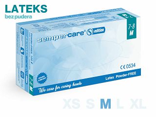 RUKAVICE SEMPERCARE® EDITION– LATEKS BEZ PUDERA, 100 KOMADA, M