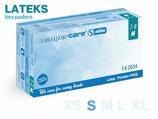 RUKAVICE SEMPERCARE® EDITION– LATEKS BEZ PUDERA, 100 KOMADA, S