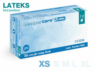 RUKAVICE SEMPERCARE® EDITION– LATEKS BEZ PUDERA, 100 KOMADA, XS