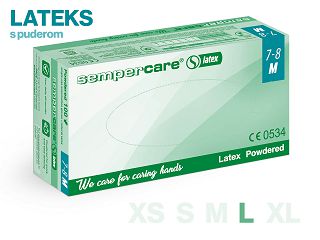 RUKAVICE SEMPERCARE® – LATEKS S PUDEROM, 100 KOMADA, L