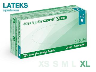 RUKAVICE SEMPERCARE® – LATEKS S PUDEROM, 90 KOMADA, XL