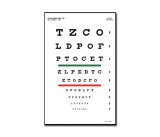 SNELLEN OPTOMETRIJSKA TABLICA ZA KONTROLU VIDA, 3 m