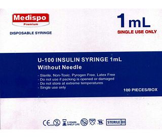 ŠPRICA INZULINSKA, 1 ml, bez igle, MEDISPO
