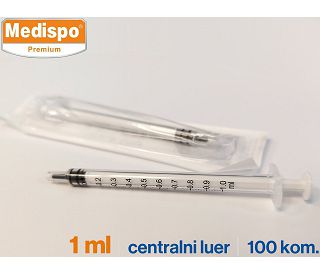 ŠPRICA TRODIJELNA, 1 ml, centralni luer, MEDISPO