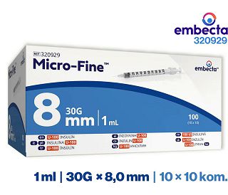 ŠPRICA INZULINSKA, 1 ml, s iglom 30G x 8 mm, EMBECTA II LLC (320929)