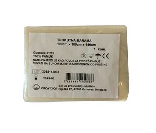 TROKUTNA MARAMA ZA PRVU POMOĆ 100 X 100 X 140 mm, 1 kom.