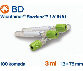 VACUTAINER BARRICOR LH 51IU 3 ml, 100 kom. (365050)