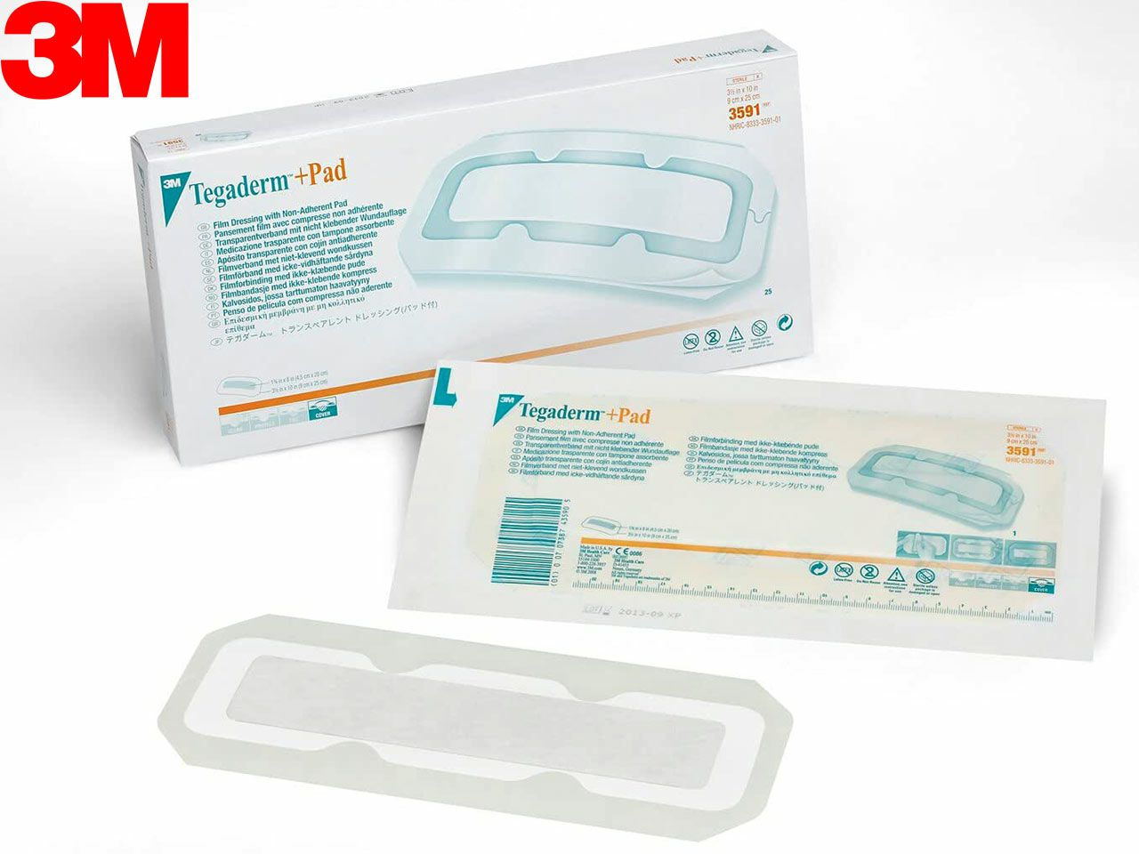 TEGADERM™ + PAD, 9 × 25 cm, ljepljivi oblog za ranu, 25 kom. 3M 3591