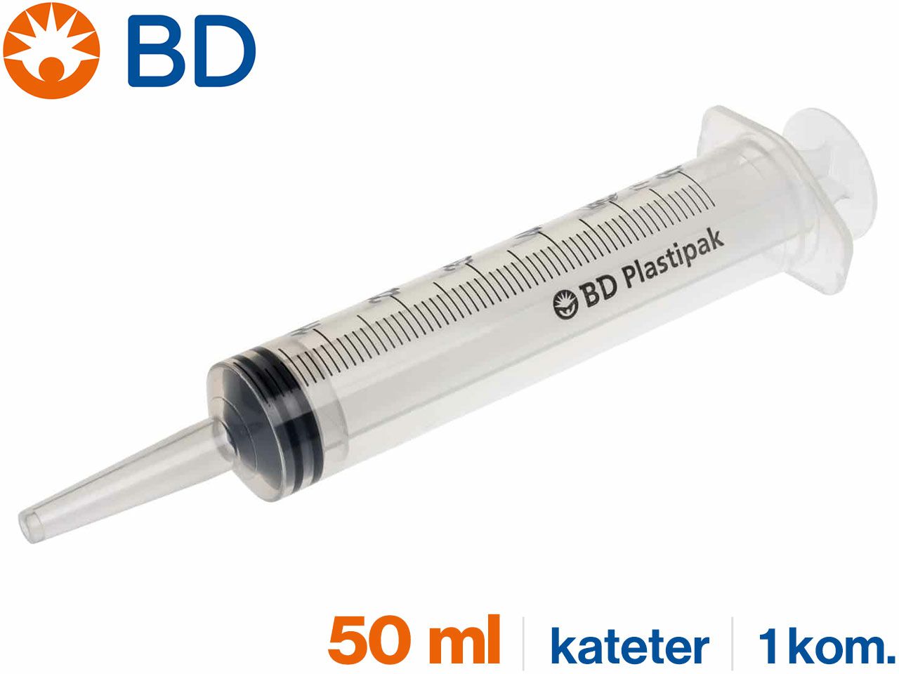 TRODIJELNA ŠPRICA, 50/60 ml, kateter, BD Plastipak™ BD 300867