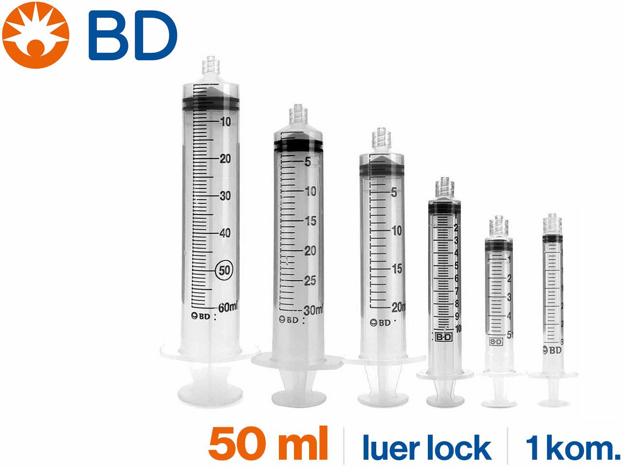 TRODIJELNA ŠPRICA, 50 ml, Luer-Lok, BD Plastipak™ BD 300865