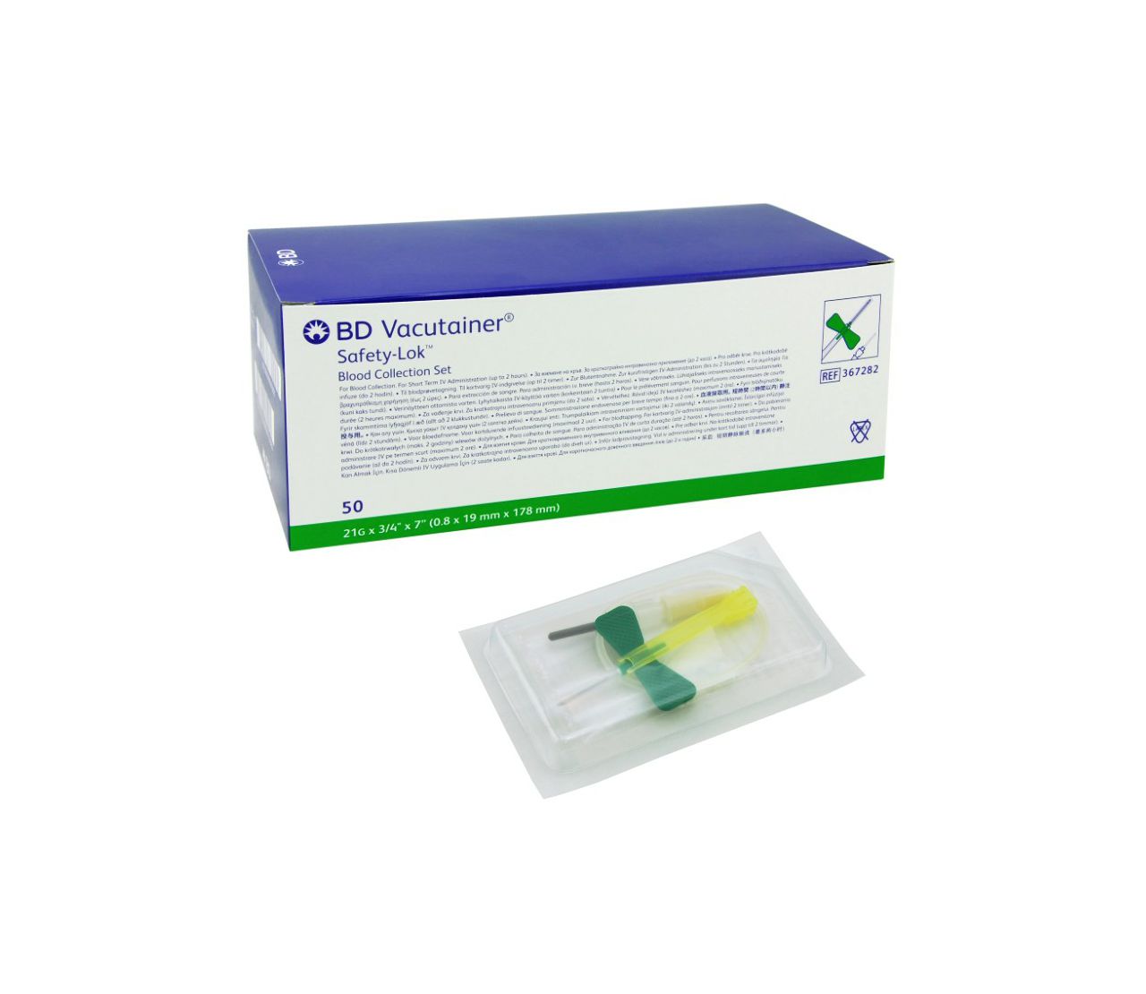 BD Vacutainer Safety-Lok™, 21G, zeleni, 50 kom.