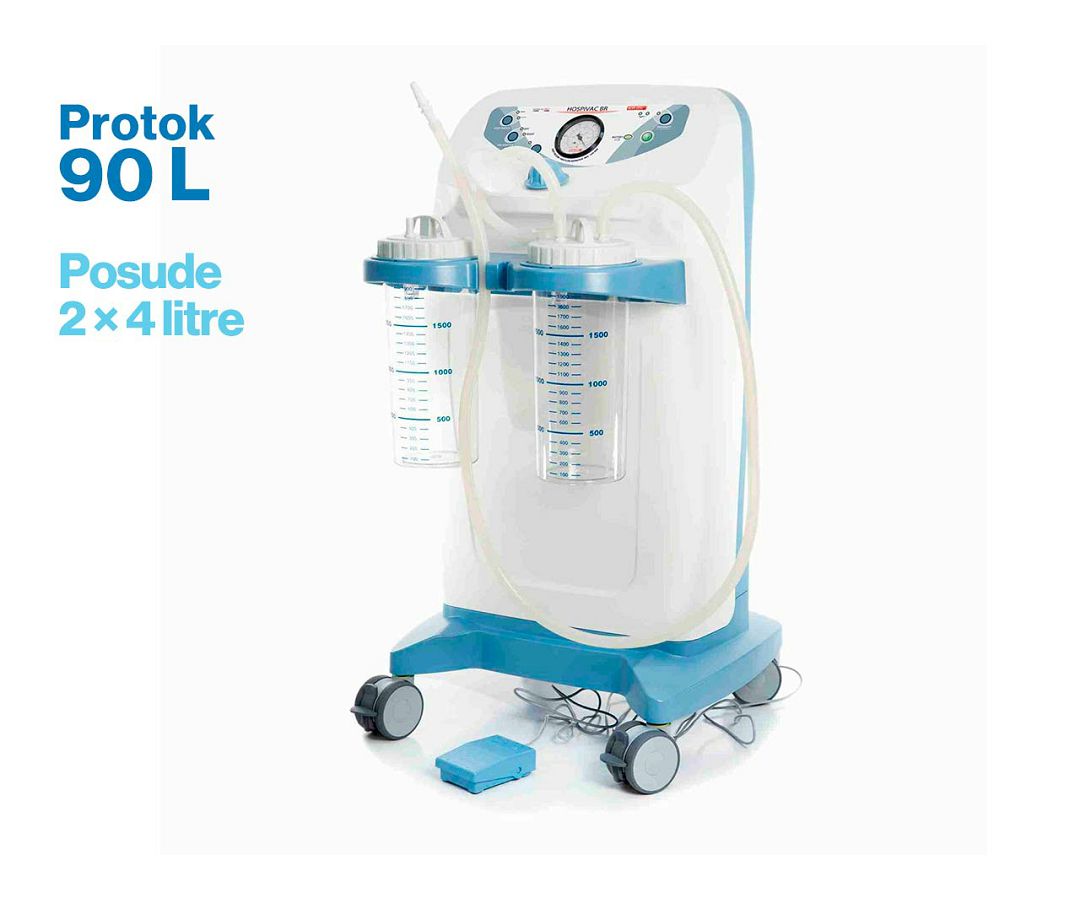 HOSPI PLUS ASPIRATOR 90 L, 2x4 litre, s nožnim prekidačem i usmjerivačem protoka