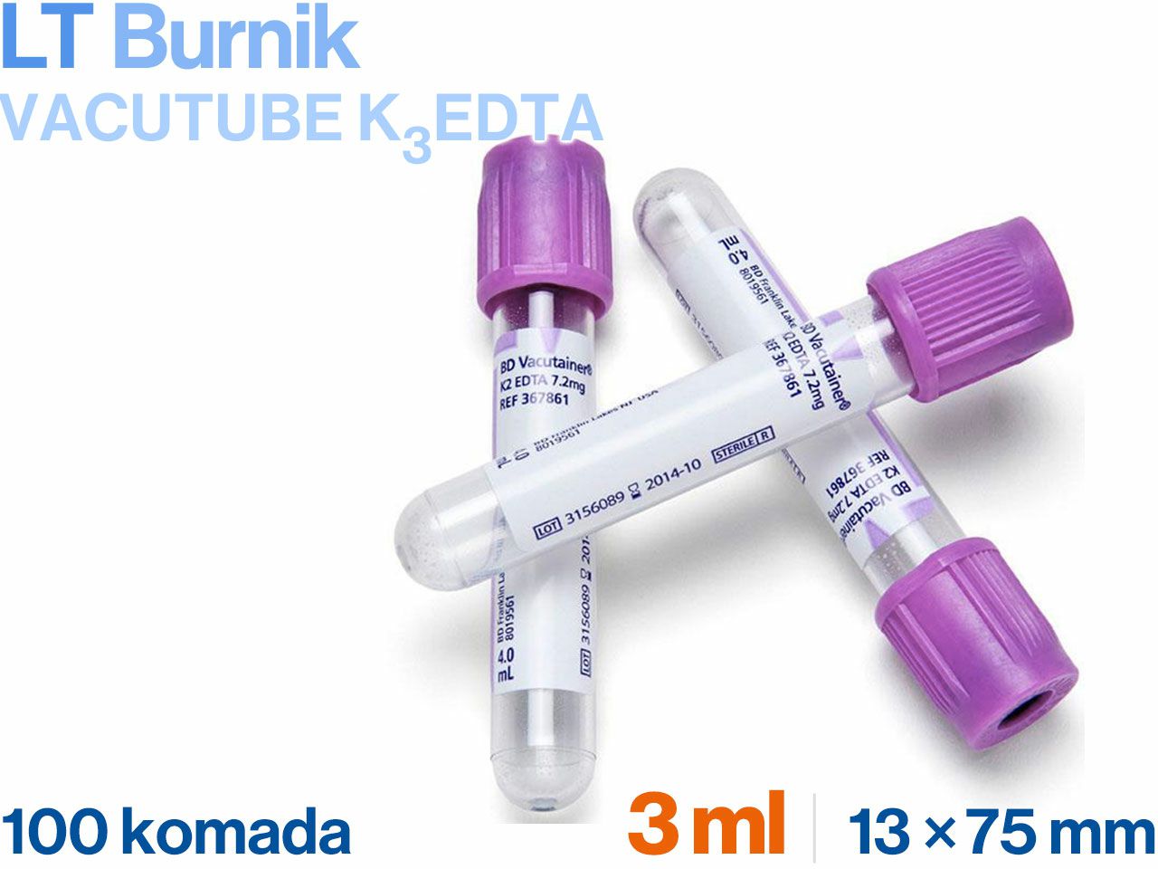 VACUTUBE K3EDTA 3 ml, 100 kom.