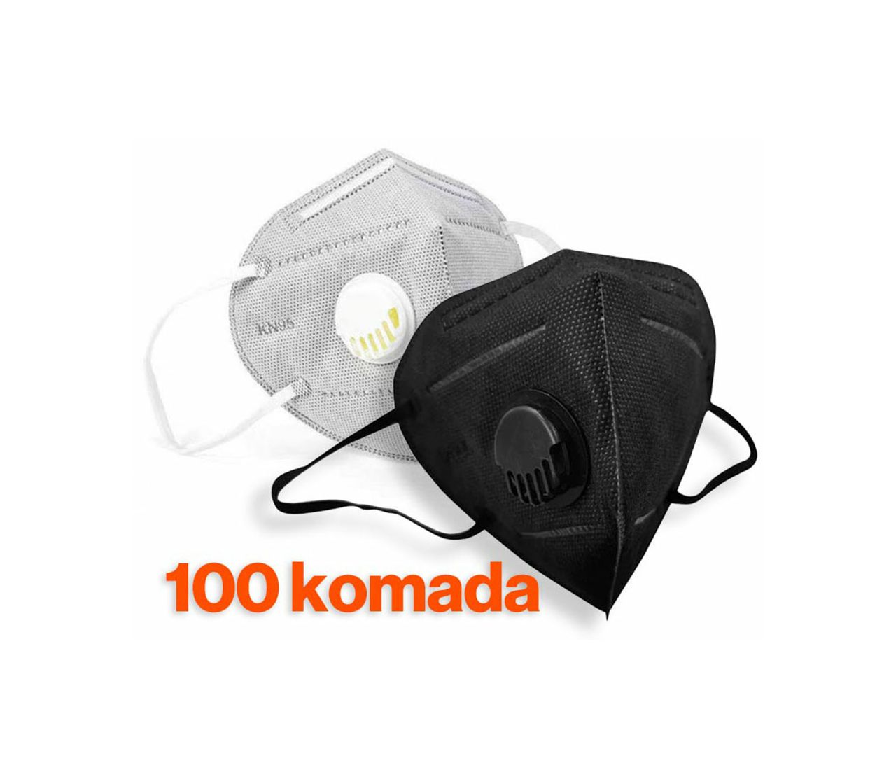 MASKA ZAŠTITNA FFP2 S VENTILOM- 100 kom, za odrasle