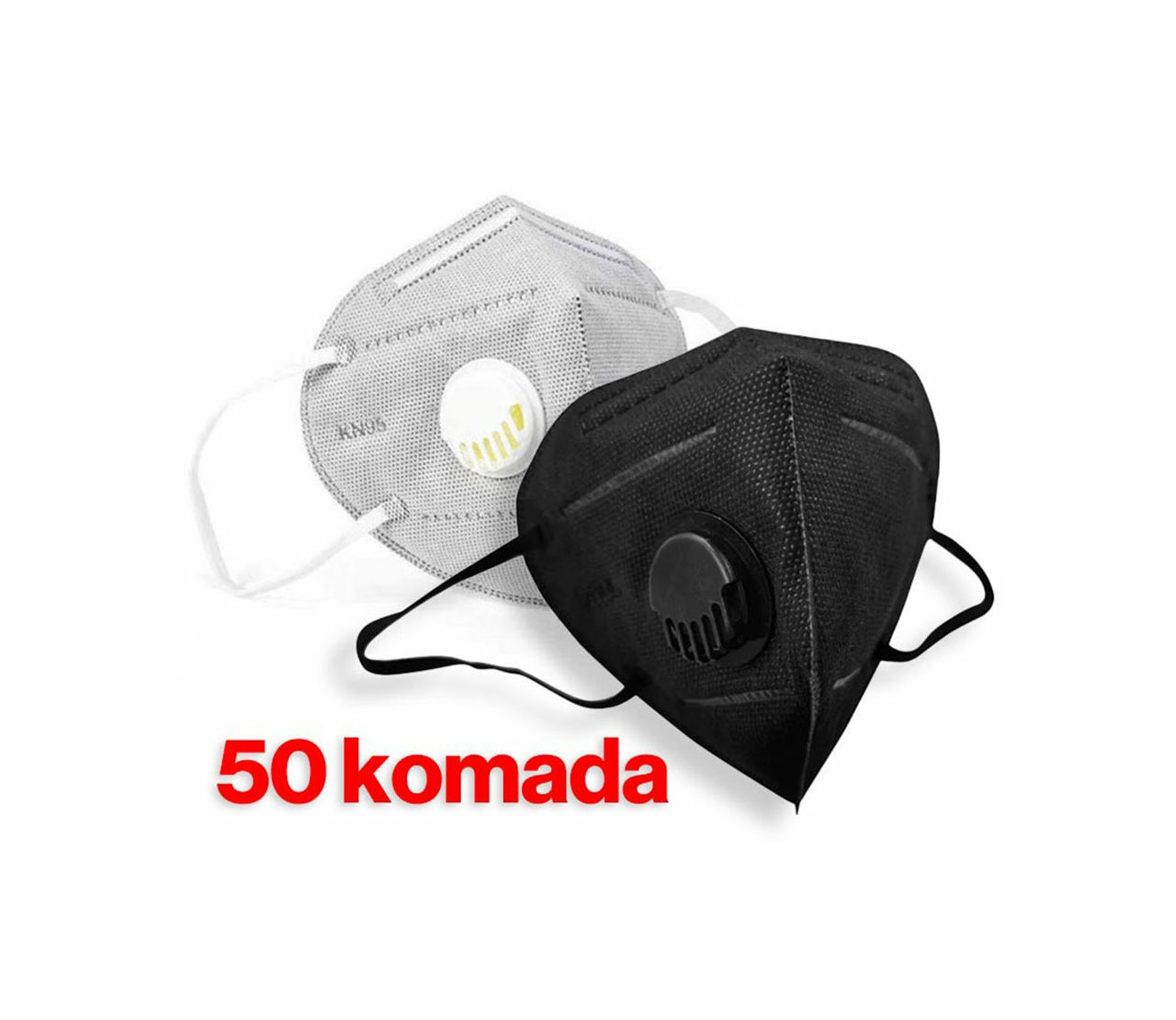 MASKA ZAŠTITNA FFP2 S VENTILOM- 50 kom, za odrasle