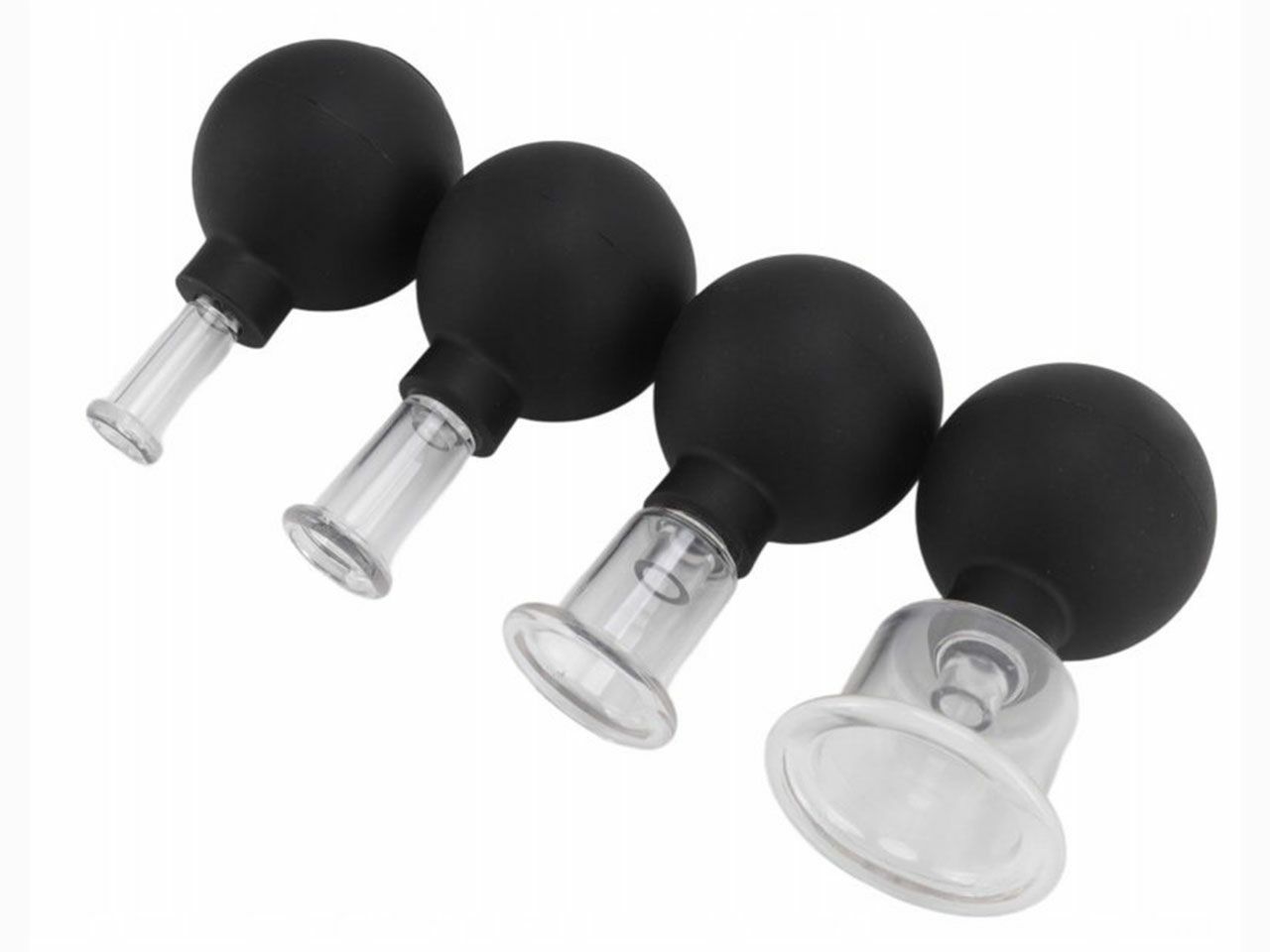 CUPPING SET ZA MASAŽU LICA, s 4 čašice, CRNE