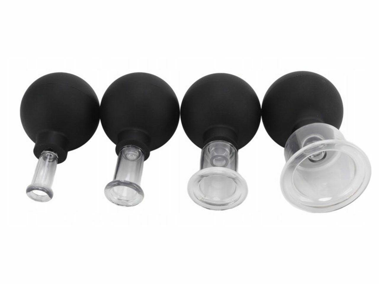 CUPPING SET ZA MASAŽU LICA, s 4 čašice, CRNE