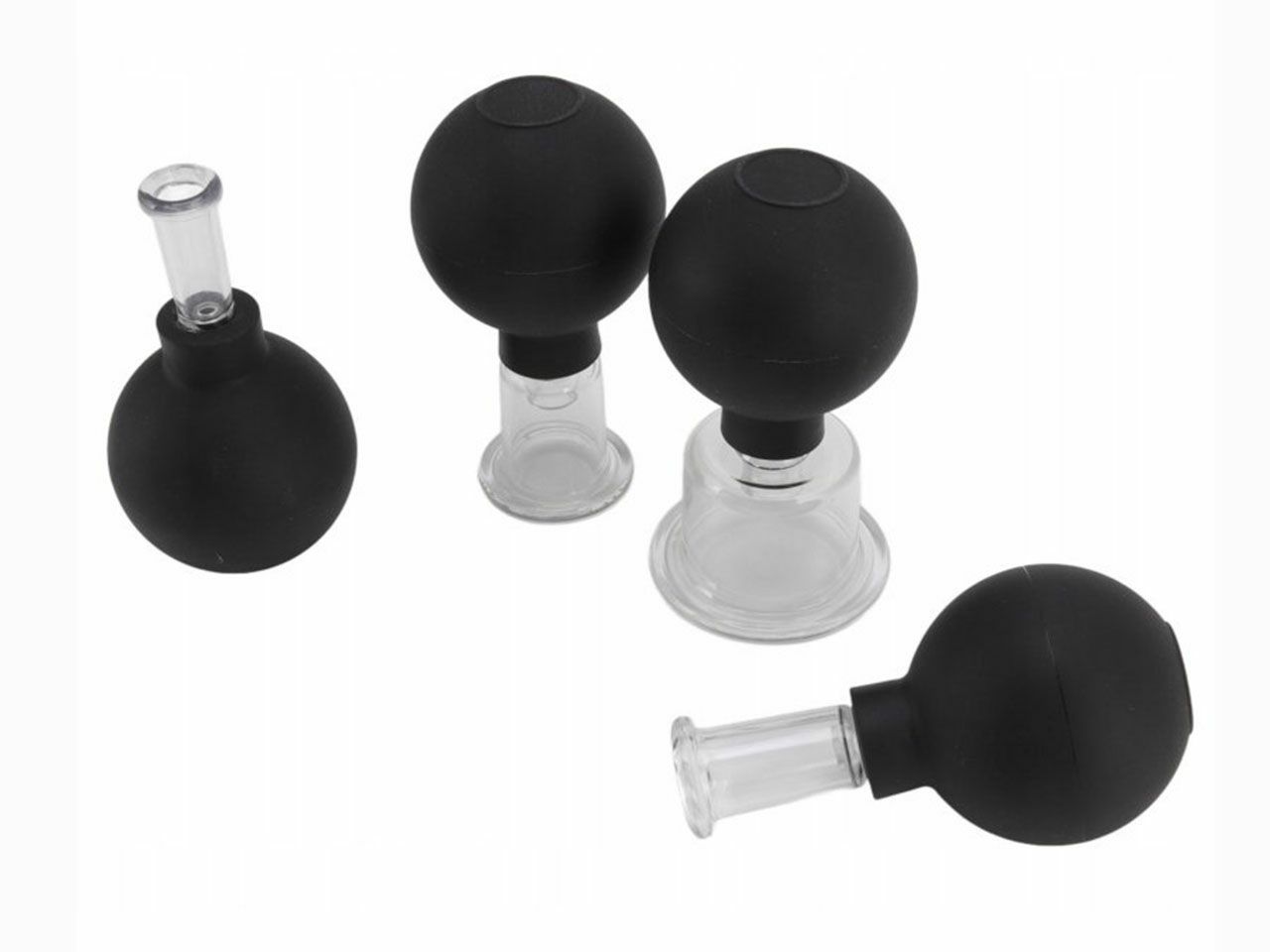 CUPPING SET ZA MASAŽU LICA, s 4 čašice, CRNE