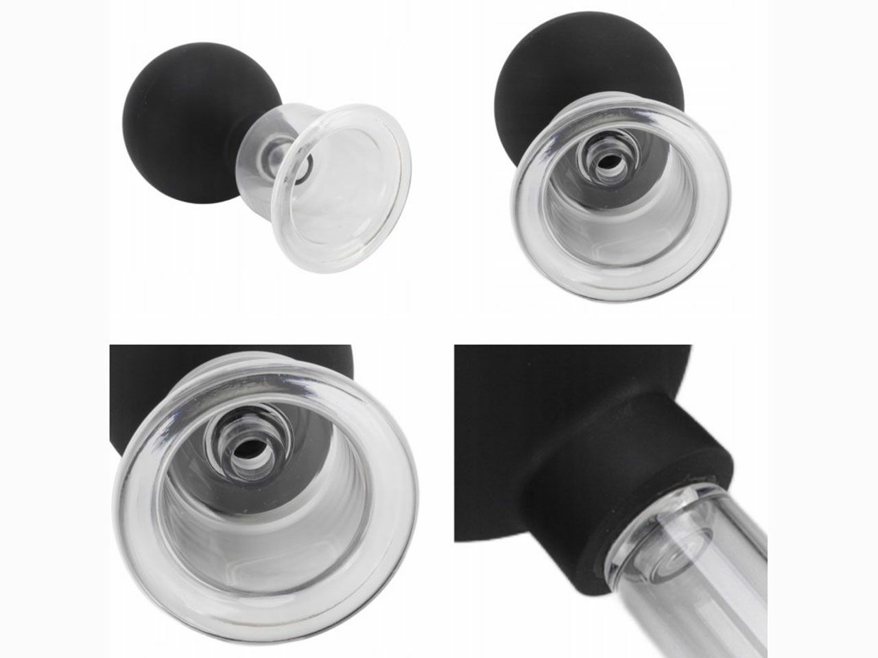 CUPPING SET ZA MASAŽU LICA, s 4 čašice, CRNE