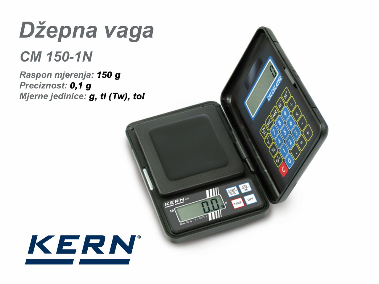 KERN PRIJENOSNA PRECIZNA VAGA CM 150-1N, 150 g / 0.1 g