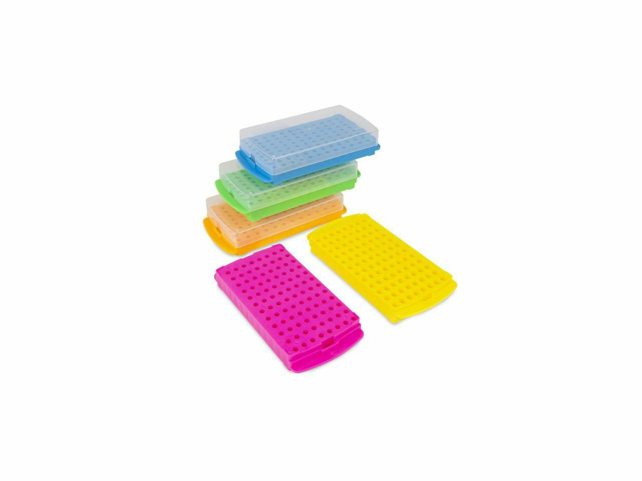 FISHERBRAND REVERZIBILNI STALCI ZA EPRUVETE ZA MIKROCENTRIFUGU, 0,5 mL I 1,5/2 mL, S 96 MJESTA, 5 KOMADA RAZLIČITE BOJE