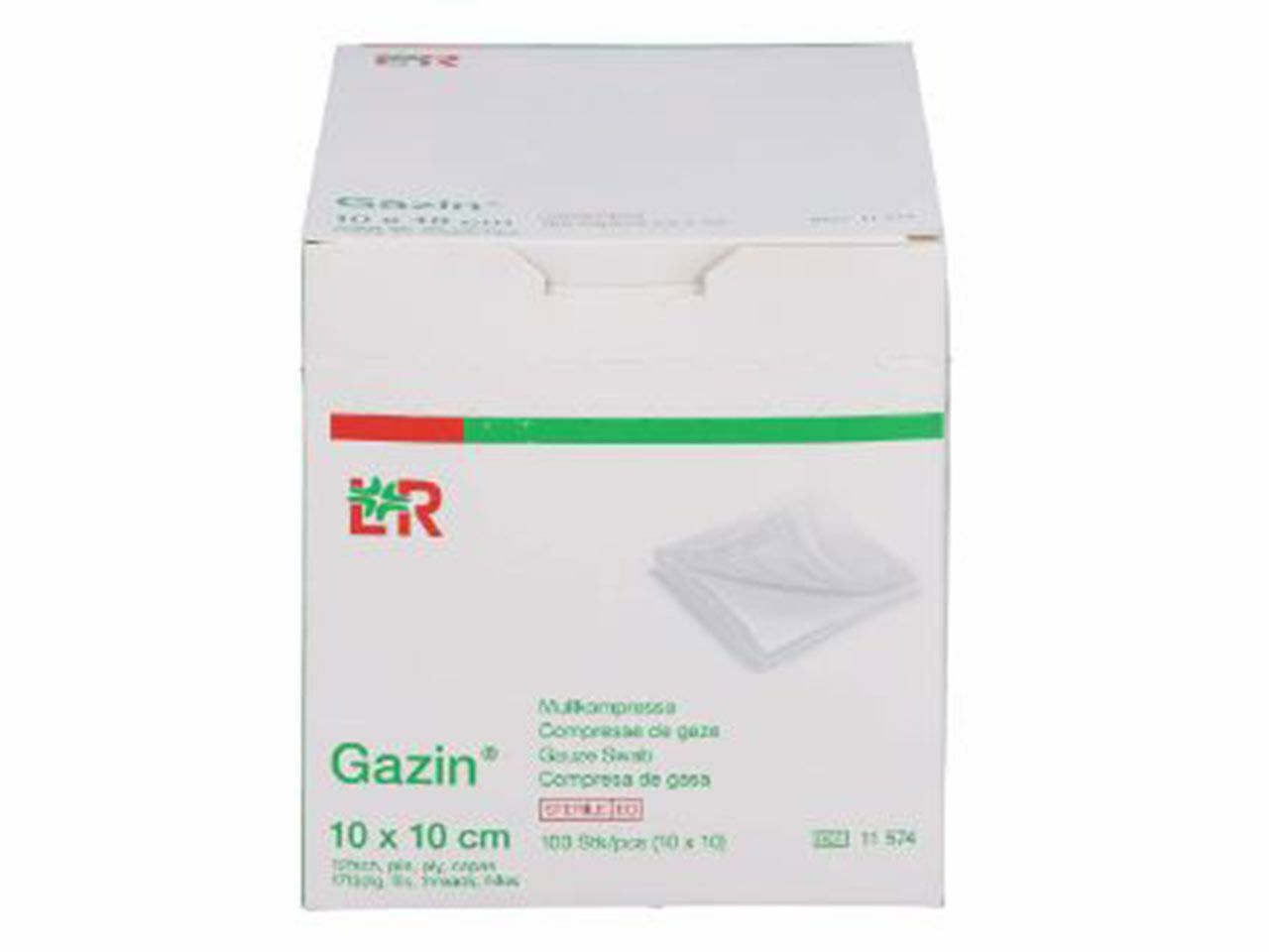 GAZIN PAMUČNE KOMPRESE STERILNE, 10×10 cm, 12 slojeva, 2 kom.