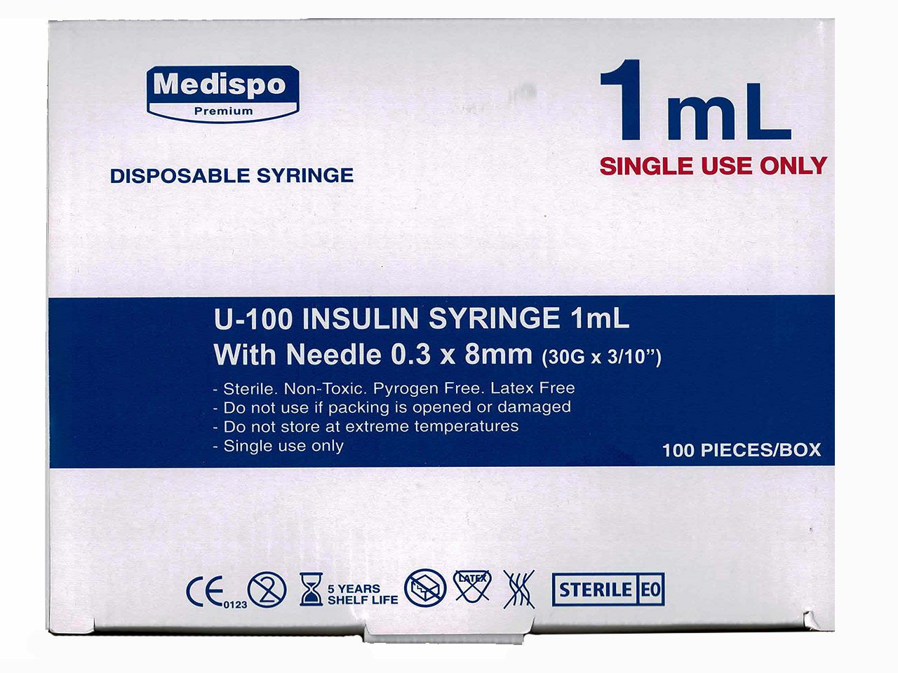 ŠPRICA INZULINSKA, 1 ml, s iglom 30G x 8 mm, MEDISPO