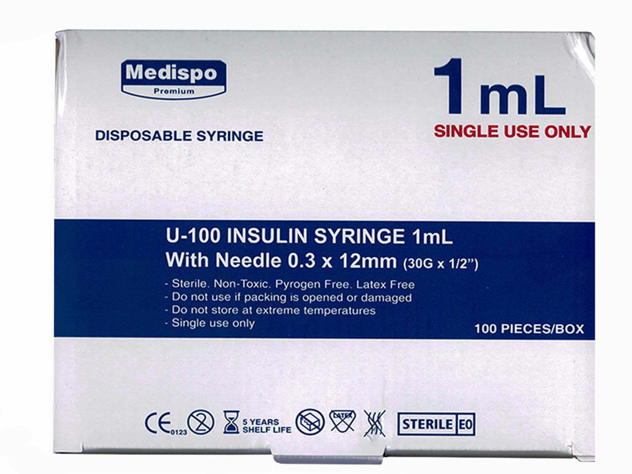 ŠPRICA INZULINSKA, 1 ml, s iglom 30G x 12 mm, MEDISPO