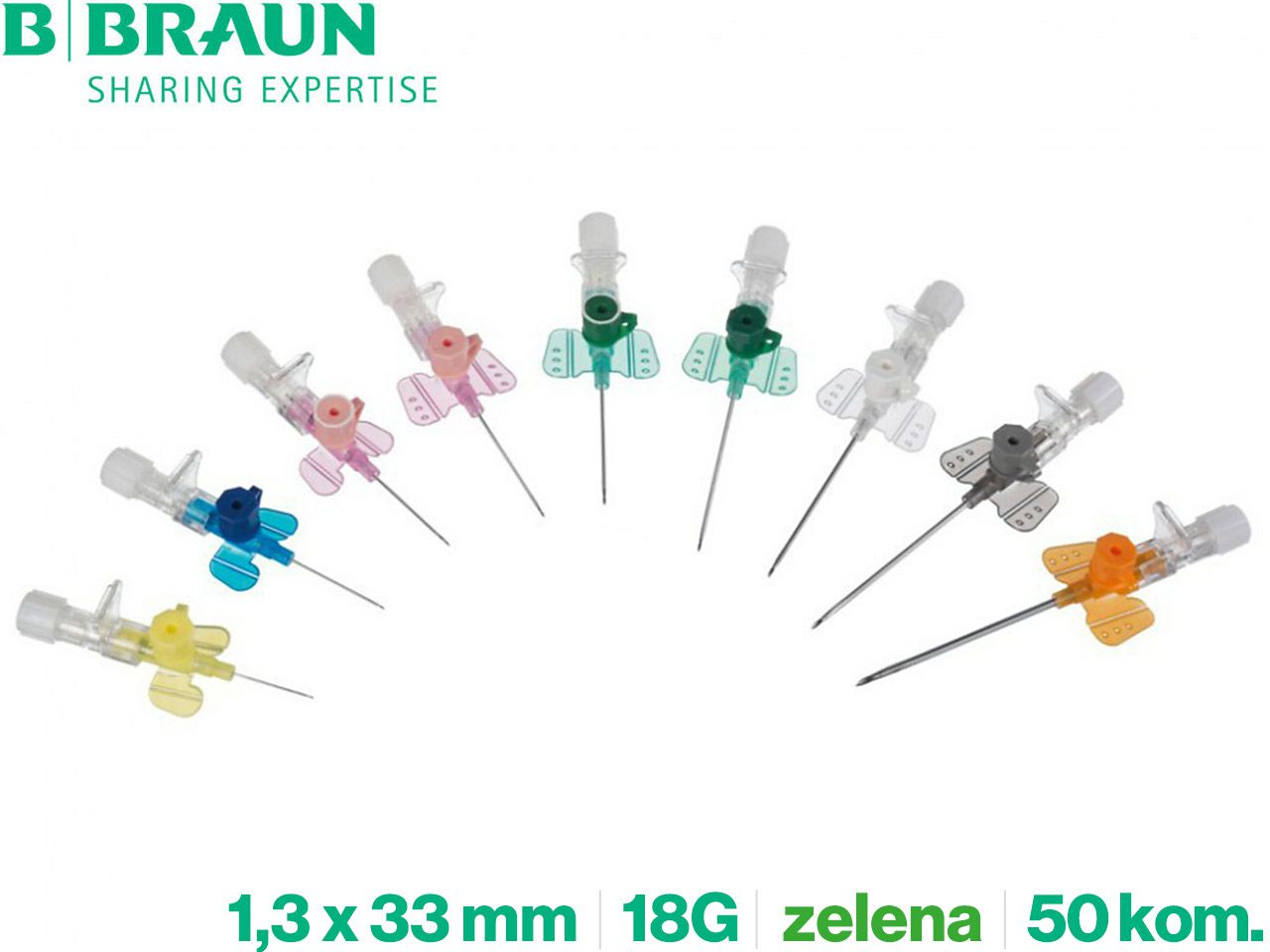 KANILE VASOFIX CERTO 18G 1,3 x 33 mm - zelene, 50 kom., B. BRAUN