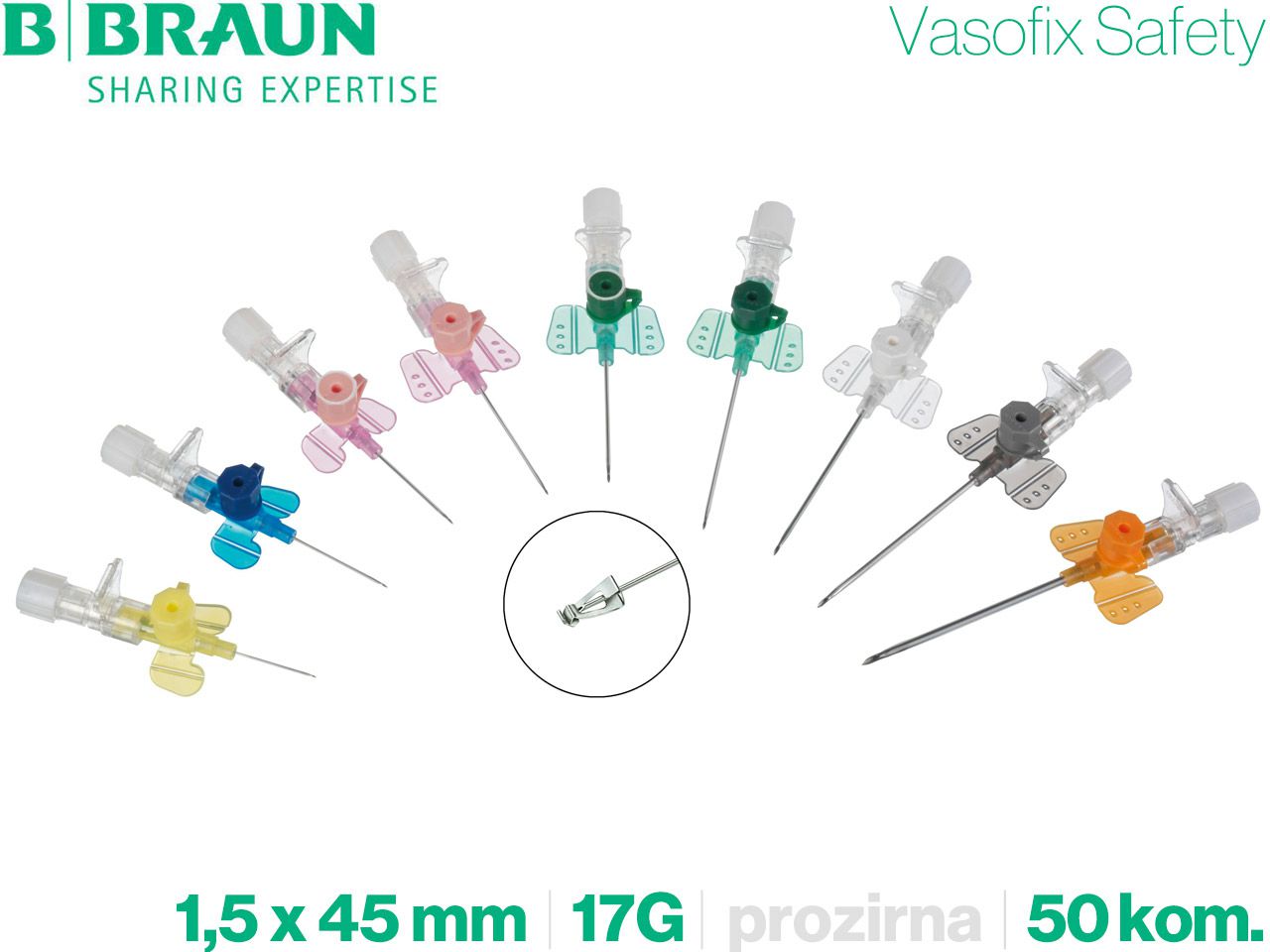 KANILE VASOFIX SAFETY PUR 17G 1,5 x 45 mm - bijele, 50 kom., B. BRAUN