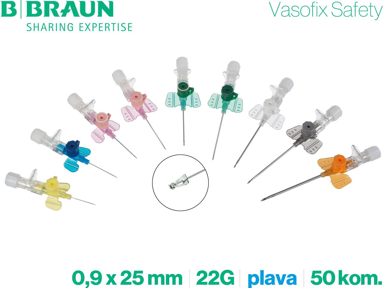 KANILE VASOFIX SAFETY PUR 22G 0.9 X 25 mm - plave, 50 kom., B. BRAUN