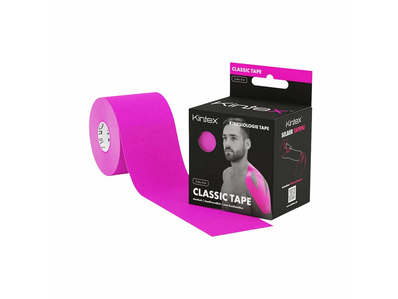 KINEZIOLOŠKA TRAKA KINTEX CLASSIC, ROZA, 5 cm× 5 m