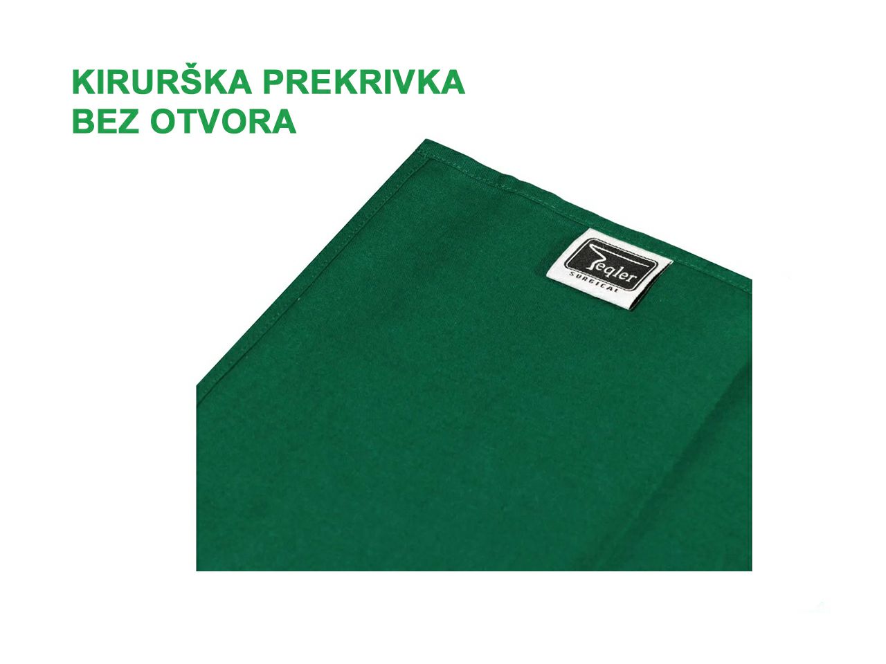KIRURŠKA PREKRIVKA BEZ OTVORA, VIŠEKRATNA, 80 × 80 cm, zelena