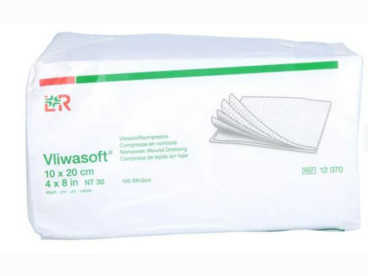 KOMPRESA FLIZELINSKA VLIWASOFT NESTERILNA, 10 x 20 cm, 4-slojna, 100 kom.
